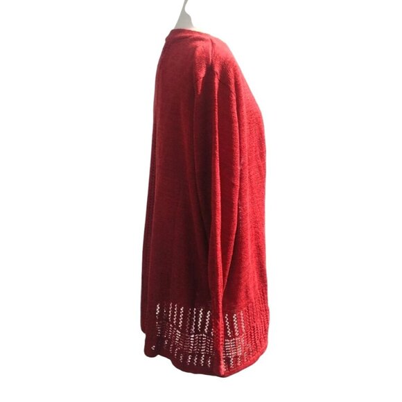 Stitch Fix Lety & Me Elea Pointelle Women's Burnt Orange 1X Cardigan Sweater NWT - Picture 4 of 11